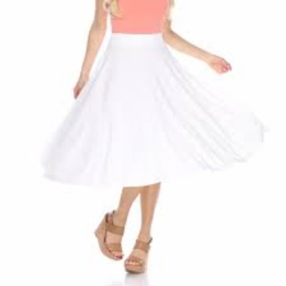 - White Mark 709-03 Women Flared Midi Skirt New With Tags Size XL
